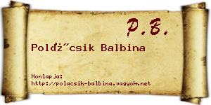 Polácsik Balbina névjegykártya
